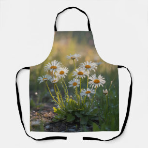 Beautiful Daisy Flowers in Bloom Nature Photo Apron
