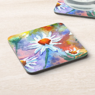 Beautiful Daisy Watercolour Drink Coasters