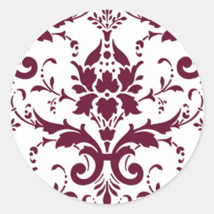 Beautiful Damask Classic Round Sticker