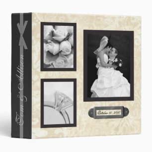 Beautiful Damask Wedding Scrapbook Binder