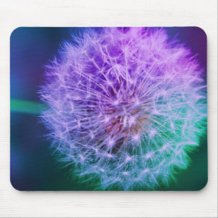 Beautiful Dandelion on Green and Blue Background Mouse Pad