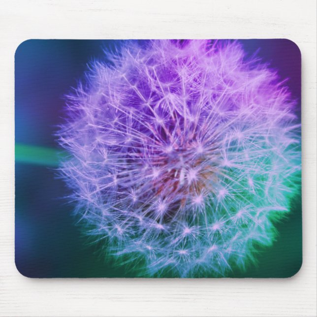 Beautiful Dandelion on Green and Blue Background Mouse Pad (Front)