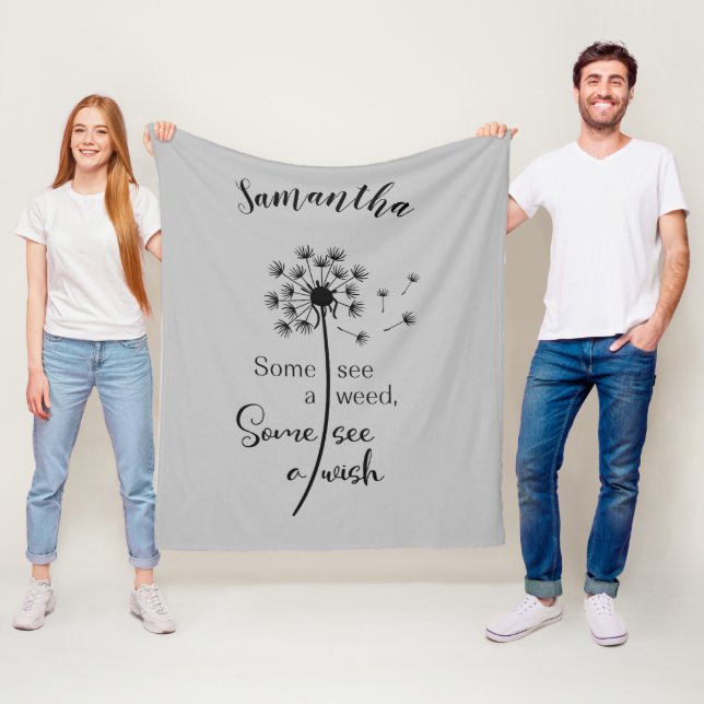 Beautiful Dandelion Wish  Fleece Blanket (In Situ)
