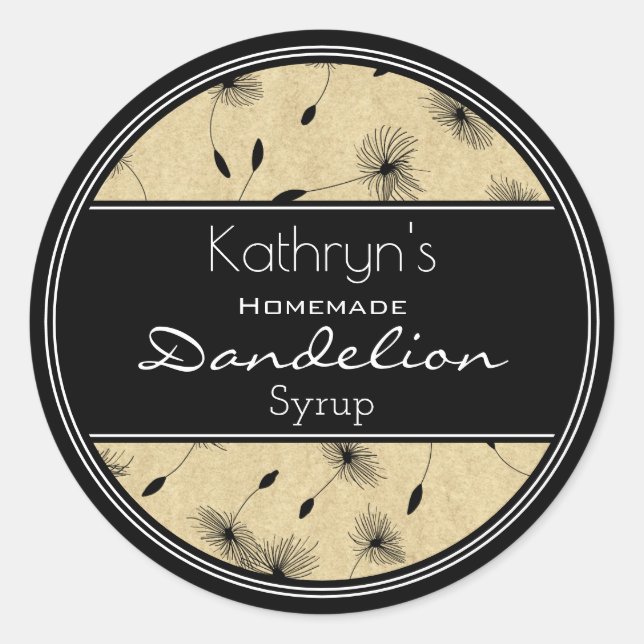Beautiful Dandelions Personalized Classic Round Sticker (Front)