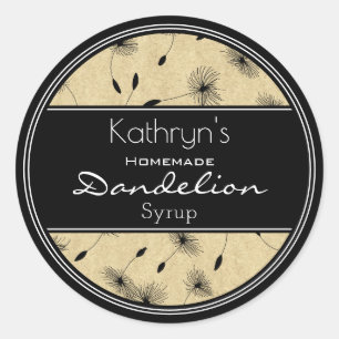 Beautiful Dandelions Personalized Classic Round Sticker