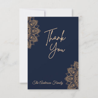 Beautiful Dark Blue Thank You Card