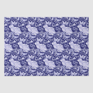 Beautiful Dark Blue & White Rabbit Dedham Delft Tissue Paper