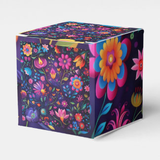 Beautiful dark floral design favor box