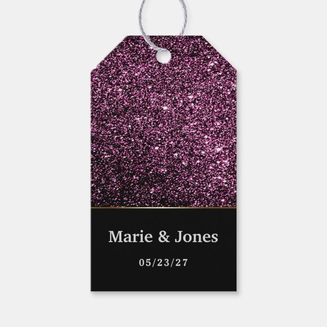 beautiful dark glitter sparkles gift tags (Front)