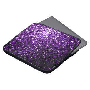 Beautiful Dark Purple glitter sparkles Laptop Sleeve