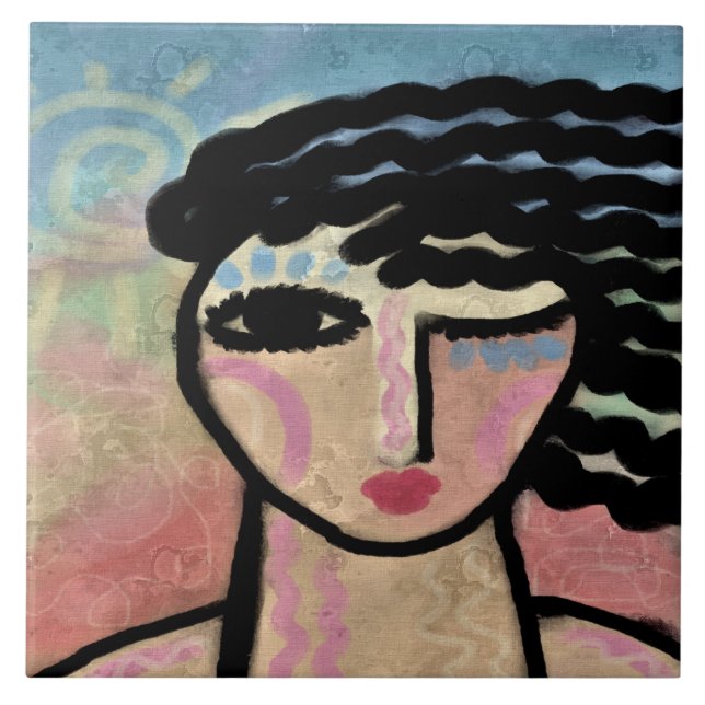 Beautiful Day Abstract Digital Painting Tile (Front)