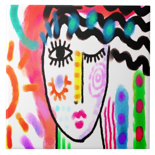 Beautiful Day Abstract Digital Painting  Tile (Front)