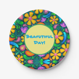 Beautiful Day Floral Paper Plate