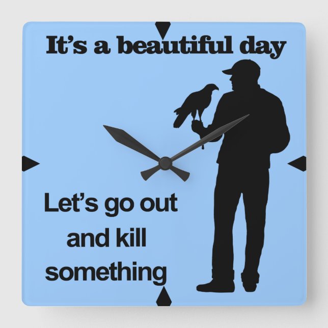 Beautiful Day for Falconry Square Wall Clock (Front)