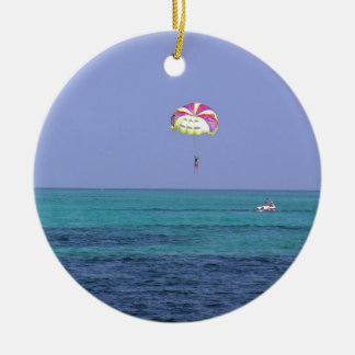 Beautiful day for para-sailing ceramic ornament