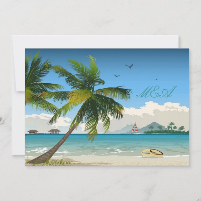 Beautiful Day/Tropical Island Beach Wedding Invite (Front)