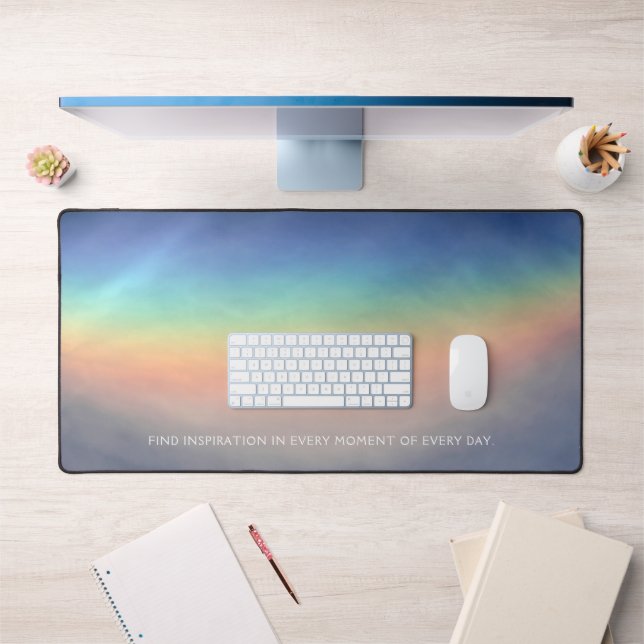 Beautiful Dazzling Rainbow in the Clouds Desk Mat (Office 1)