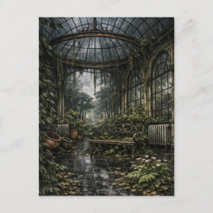 Beautiful Decay Orangery Greenhouse  Holiday Postcard