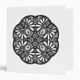Beautiful Deco Black Square Doodle Binder