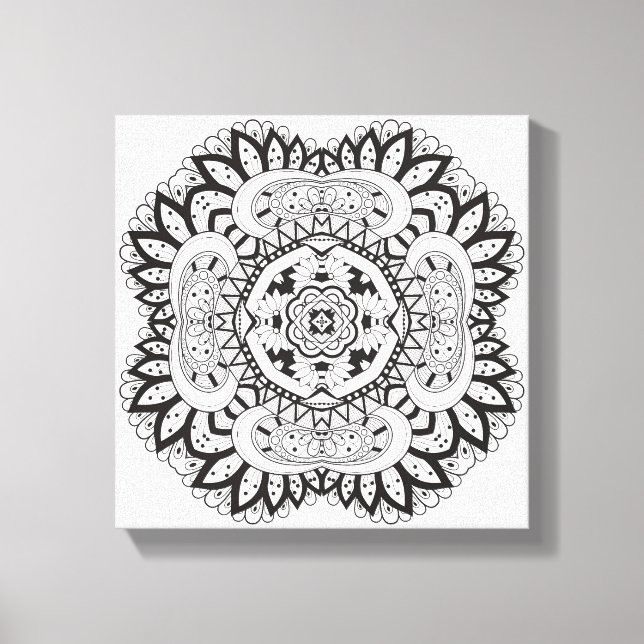 Beautiful Deco Square Doodle 6 Canvas Print (Front)