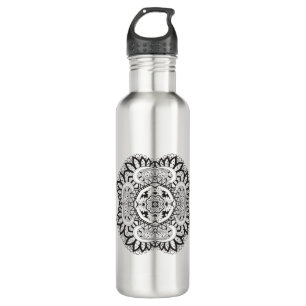 Beautiful Deco Square Doodle 710 Ml Water Bottle
