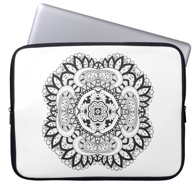 Beautiful Deco Square Doodle Laptop Sleeve (Front)