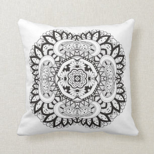 Beautiful Deco Square Doodle Throw Pillow