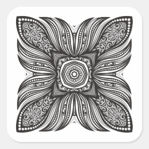 Beautiful Decor Square Doodle Square Sticker