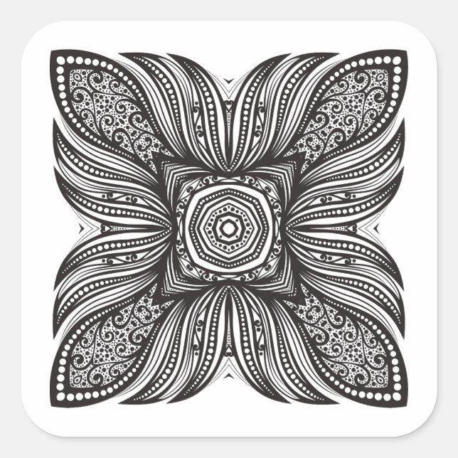 Beautiful Decor Square Doodle Sticker (Front)