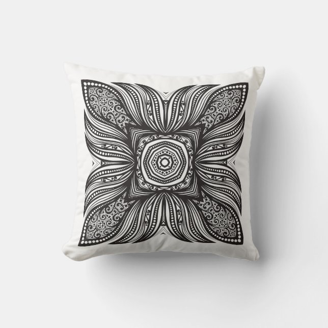 Beautiful Decor Square Doodle Throw Pillow (Front)