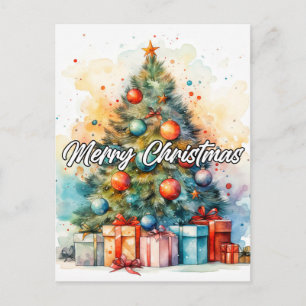 Beautiful Decorative Holiday Christmas Tree Postcard