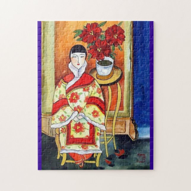 Beautiful Decorative Oriental Art Puzzle (Vertical)