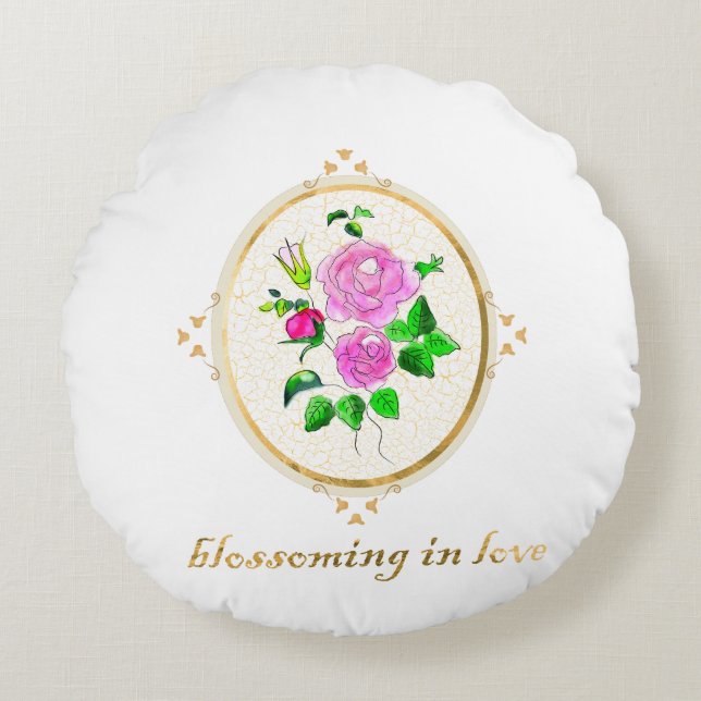 beautiful decorative pillow, hand painted  round pillow (Front)