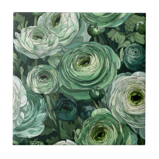 Beautiful Decorative Ranunculus Tiles