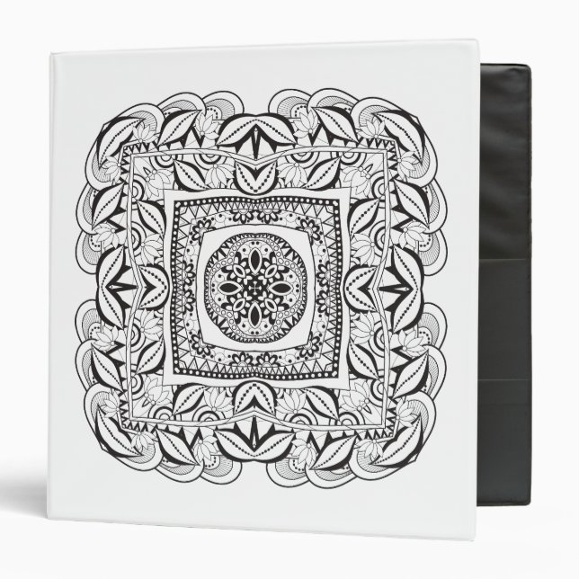 Beautiful Decorative  Square Doodle Binder (Front/Inside)
