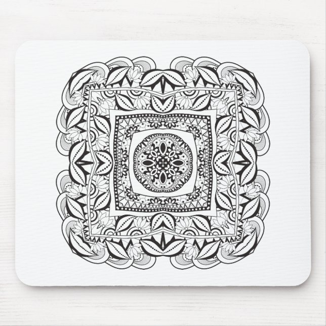 Beautiful Decorative  Square Doodle Mouse Pad (Front)