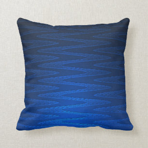 Beautiful Deep Blue Zigzag Pattern Throw Pillow