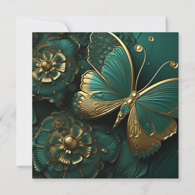 Beautiful Deep Green & Gold Butterfly (Front)