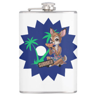 Beautiful deer ear pizza in sumVinyl Wrapped Flask