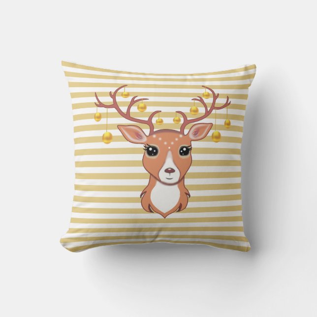 Beautiful Deer Throw Pillow (Front)
