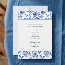 Beautiful delftware floral engagement party