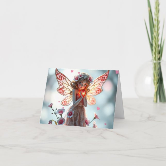 Beautiful Delicate Romantic Fairy Card (Front)