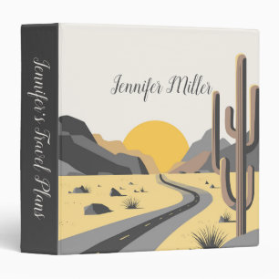 Beautiful desert sunrise with mountain view binder