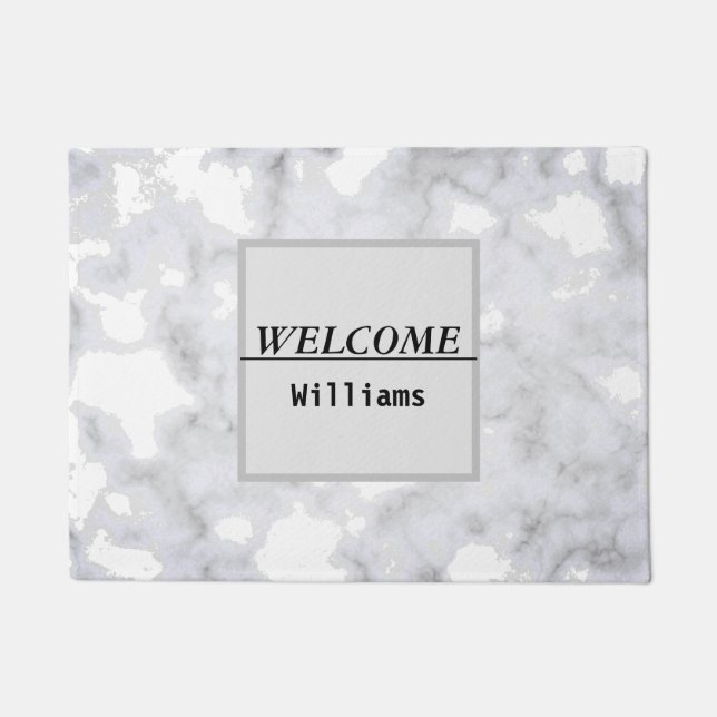 Beautiful design of white marble doormat (Front)