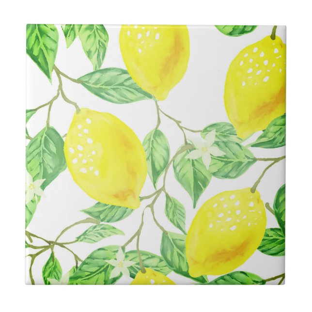 Beautiful design watercolor lemon tile (Front)
