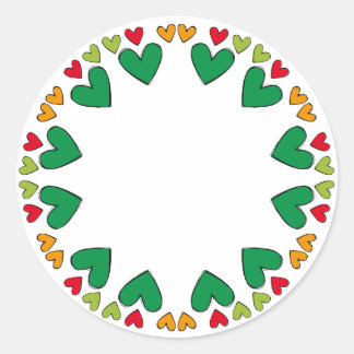 Beautiful design with heart border classic round sticker