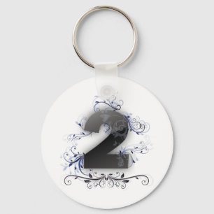 Beautiful designed number 2 keychain