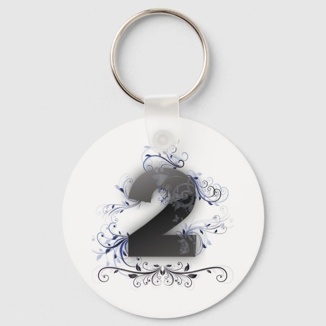 Beautiful designed number 2 keychain (Front)