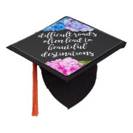 Beautiful Destinations   Watercolor Floral Graduation Cap Topper