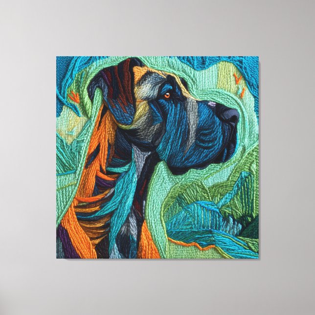 Beautiful detailed unique style Great Dane art  Canvas Print (Front)